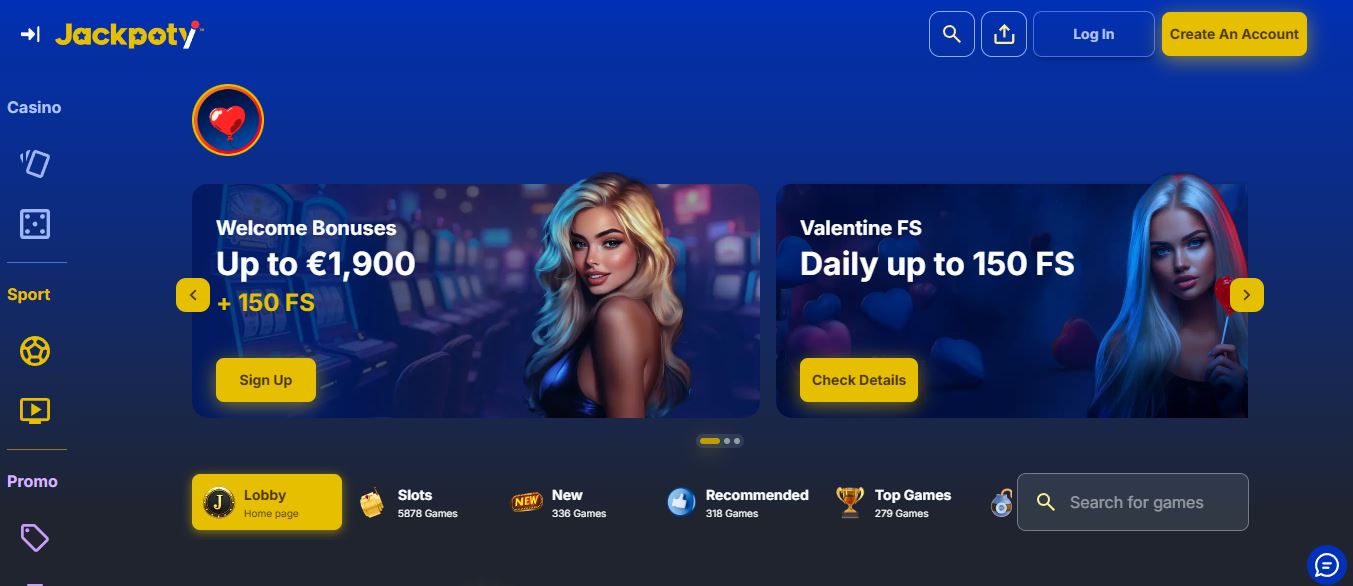 Visit Jackpoty homepage to explore casino games library